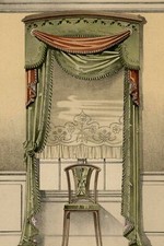 Architecture Tenture Décoration Art Nouveau Lithographie originale C1900