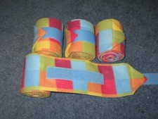 NEW set of 4 rainbow patchwork