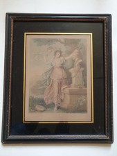 Tableau ancien Gravure  Mrs Abington as "Thalia" après Francesco Bartolozzi