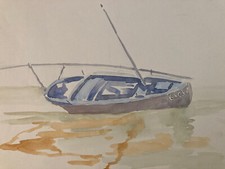 Belle Peinture Aquarelle Bateau Orientaliste Georges Massa Barques Nil Égypte ?