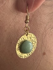 Boucles d'oreilles en aventurine naturelle - Bijoux en pierre semi-précieuse