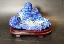 SUPERBE ANCIENNE SCULPTURE STATUETTE FIGURINE DE BOUDDHA EN lapis lazuli CHINE