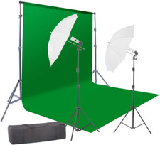800W Chromakey Green Screen 10Ft X 12Ft Backdrop Photography Video Lighting Kit