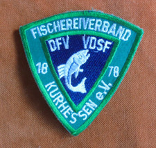 JOLI Ecusson à coudre FISCHEREIVERBAND 1878 KURHESSEN e.V. poisson peche