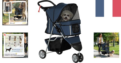 Poussette pour animaux pawhut - pour,