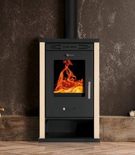 Poêle à bois Prometey EKO 3 5-12 kW A+ Eco Design - panneaux ivoire
