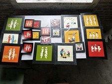 Lot de 20 cadres tableaux en bois laqué avec accroches-mur, jolie décoration...