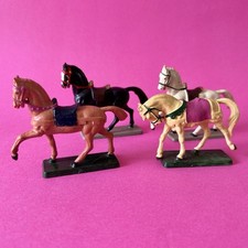 4 anciennes figurines plastique chevaux Starlux France cheval vintage