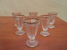 Lot de 6 verres à liqueur ancien et soufflé,  19eme verre épais