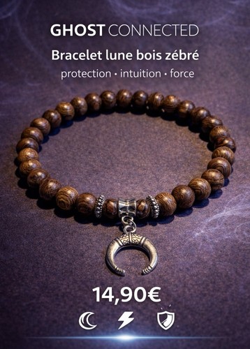 Bracelet lune bois zébré