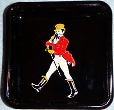 WHISKY JOHNNIE WALKER OPALINE 10/10 cm CENDRIER ANCIEN NVB VIDE-POCHE NOIR CARRÉ