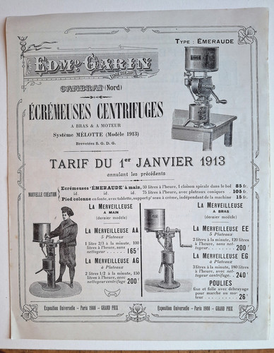 1913 ecremeuses système - ecremeuses,