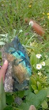 2160 BLOC A POSER SEMI BRUT LABRADORITE Madagascar Massage Lithothérapie 