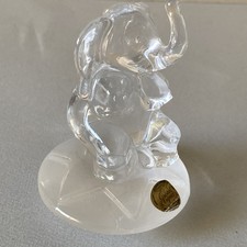 Éléphant Éléphanteau Cristal d'Arques Presse Papier Culbuto