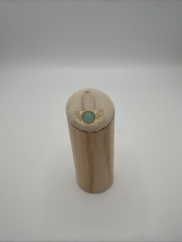 Bague dorée cabochon vert - bague,