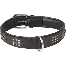 Collier Cuir SEDONA noir taille XXL 51-60 cm pour chien.
