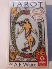 TAROT WAITE AZUL con CRUZ ROSADA Ed Española Pamela Colman Smith Arthur E. Waite