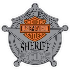 Sheriff Harley Davidson argent étoile autocollant sticker logo49