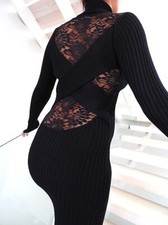 Robe noire évasée stretch