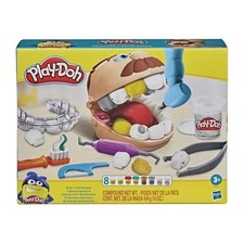 PLAY-DOH - Cabinet dentaire pour enfants avec 8 Pots de pâte a modeler atoxique 