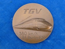 SUP ! MEDAILLE Medal - GONDARD - TGV 380 KM/H 26 FEVRIER 1981 - TRAIN