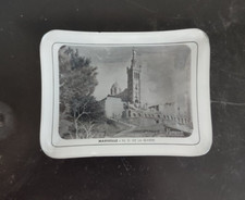 Cendrier coupelle décor Marseille N. D. la Garde Carte postale ancienne