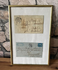 JOLI cadre avec lettres manuscrites ancienne époque NAPOLEONIENNE collection ++