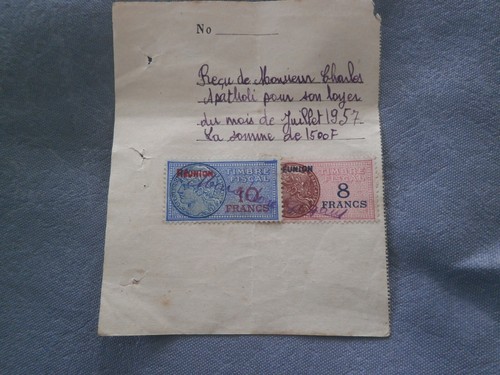 Recu avec timbres - timbres, 8