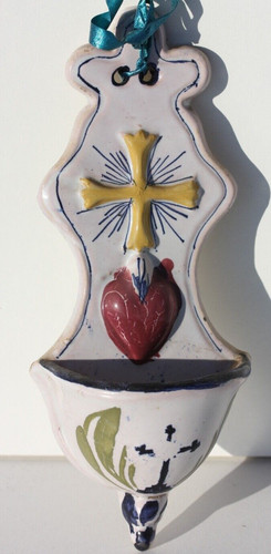 Benitier ancien faience - benitier, en
