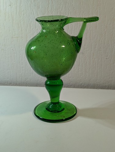 Petit pichet verre bullé - verre, vert