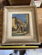 RARE TABLEAU PEINTRE MARC BARDON  rue CALVI CORSE Peinture