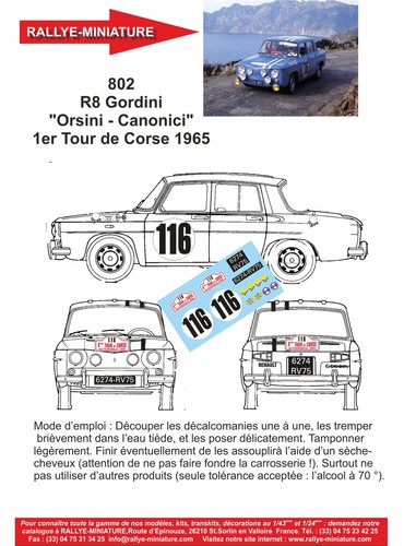 Decals ref 0802 renault 8 - 0802,