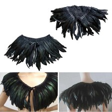 Fausse Plume Cape Gothique Plume Tops Accessoires Diable ailes Black Swan