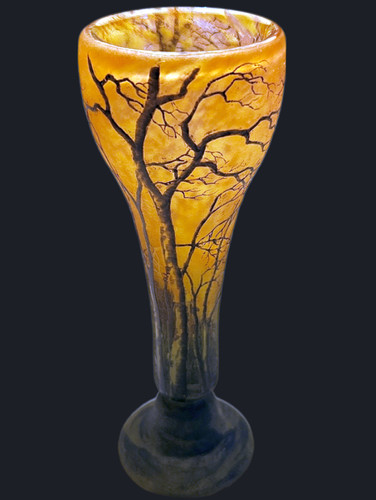 Art nouveau glass vase - art, with