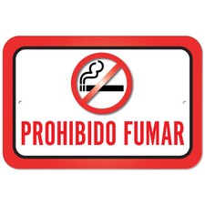 Plastic Sign Prohibido Fumar No Smoking Spanish