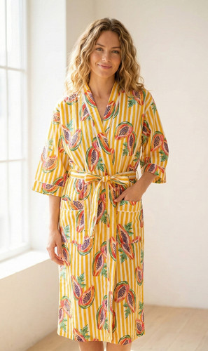 Robe kimono longue coton - kimono,
