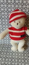 Doudou peluche ours blanc pull