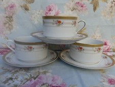 Winterling Bavaria 3 Tasses à Thé Chocolat porcelaine liseret doré 10,5cmX6cm