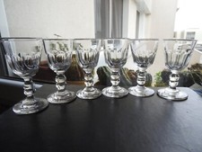 BACCARAT 6 ANCIENS VERRES A LIQUEUR CRISTAL TAILLE modèle GONDOLE CAVE A LIQUEUR