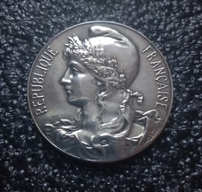 + Médaille Cuivre Argentée Marianne Exposition Paris 1897-1898 Hercule