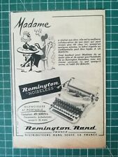 293 Publicité ancienne 1950 machine à écrire Noiseless Remington Rand