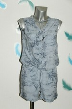 combinaison short bleu fluide