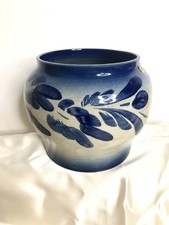 Vase Rond en grès d'Alsace Anne EHRET, Poterie Grise Bleue, Cache Pot Ceramique