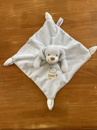 Doudou plat chien - carré, bleu
