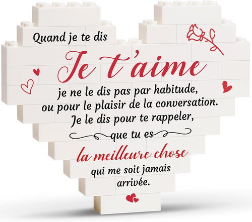 Cadeau couple plaque cœur - cadeau,