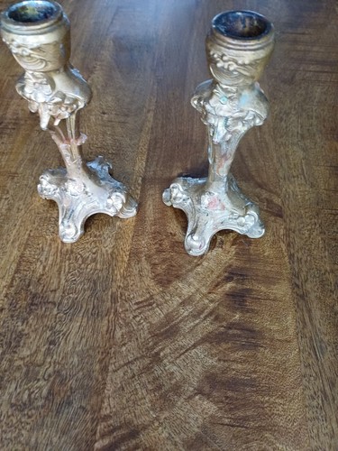 Paire chandeliers bougeoirs