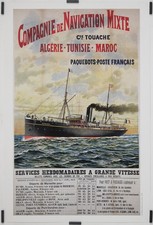 Compagnie de navigation mixte Cie Touache 1995 Affiche Réédition Maritime