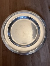 Plat de service rond CHRISTOFLE modèle ATLAS Luc Lanel métal argenté 30 cm