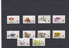 FRANCE 2014 CROIX ROUGE FLEURS SERIE COMPLETE DE 10 TIMBRES OBLITERE YT 989/998