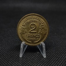 2 francs France 1938 - Morlon en Cupro-aluminium, TTB+,  sous pochette